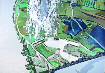 Überschwemmte Landschaft mit Motorsäge und Watte   1979   195 cm x 280 cm   Acryl-Leinwand